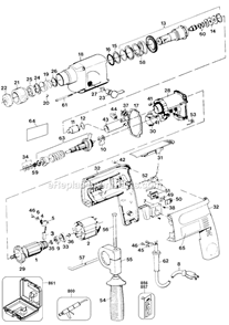 Page A Diagram and Parts List for 5014 Type 101 Black and Decker Hammer Drill